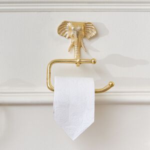 MELODY MAISON Metallic Gold Elephant Toilet Roll Holder 18cm x 19cm - Gold