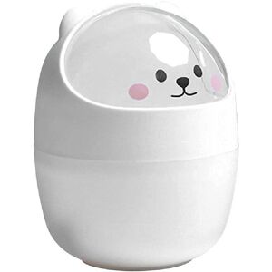 HÉLOISE Mini Desktop Trash Can with Lid, Portable Table Trash Can, Makeup Table Trash Can, for Home Living Room Kitchen Bedroom Bathroom