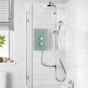 MIRA SHOWERS Mira Azora Dual Head Electric Shower 9.8kW Power Glass Clearscale 1.1634.156 - Silver