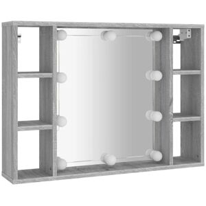 Mirror Cabinet with led Grey Sonoma 76x15x55 cm Vidaxl Grey