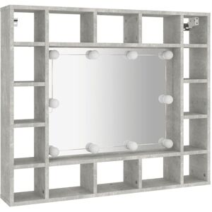 Mirror Cabinet with led Concrete Grey 91x15x76.5 cm Vidaxl Grey