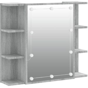 Mirror Cabinet with led Grey Sonoma 70x16.5x60 cm Vidaxl Grey