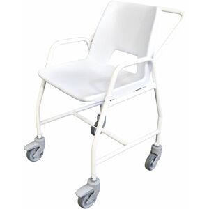 LOOPS Mobile Shower Chair with Castors - 2 Brake Design - Fixed Height - Easy to Clean