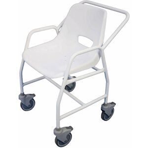 LOOPS Mobile Shower Chair with Castors - 4 Brake Design - Fixed Height - Easy to Clean