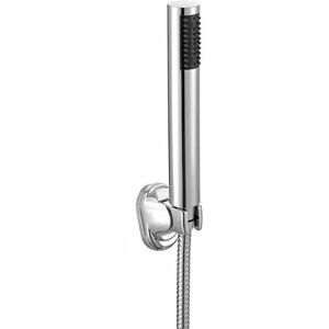 Nes Home - Modern Round Chrome Finish Shower Head With Hose & Wall Mounted Holder