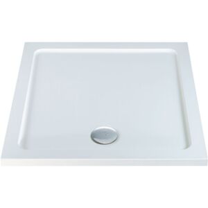 Elements Square Shower Tray with Waste 1000mm x 1000mm Flat Top - MX