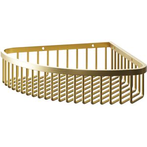 Round Brushed Brass Wall Mounted Wire Corner Basket - Brushed Brass - Colore