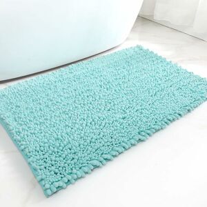 Langray - Non-Slip Bath Mat,Chenille Soft Microfibers Bathroom Mat Machine Washable,Water Absorbent Bath Rug Comfortable Floor Mat - Turquoise, 50 x