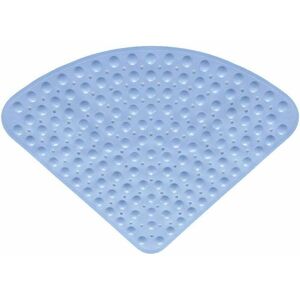 HOOPZI Non slip bathroom mat shower mat with non slip bath mat Slip-proof mat for bathroom in large fan-shaped shower room@Light blue80x80CM