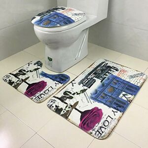 Langray - Non-Slip Bath Toilet Mat 20x31in + u Shape Mat 20x16in + Toilet Seat Cover 16x16in, Doormat Floor Mat Absorbent Mats Bathroom Rug Bedroom