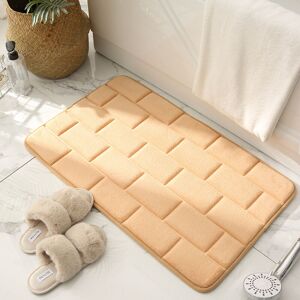 Non-Slip Memory Foam Bath Mat, Absorbent Bath Mats Washable Bath Mats Bathroom Shower Mat 40x60cmㄗCamelㄘ Groofoo