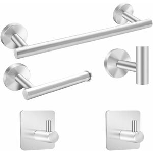 NORCKS 5PCS Towel Rack 41cm Towel Rails Wall Mounted Rack for Bathrooms Stainless Steel Long Round Bathroom Accessory, Screws Mounting Polished Finish