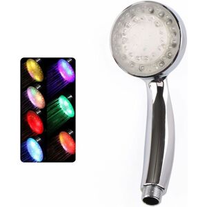 Automatic Glow 7 Colour led Bright Water Bathroom Romantic Handheld Shower Head - Silver - Norcks