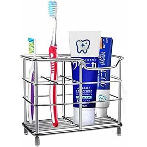 NORCKS Multifunctional Toothbrush Holder Stainless Steel Holder Easy-Store Electric Toothbrush Holder Toothpaste Holder for Bathroom Cosmetics, Toothbrush