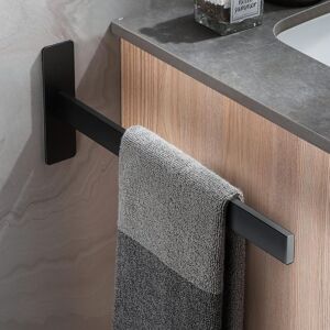 NORCKS Towel Holder No Drilling Towel Rail Bathroom Towel Holder Wall Self-Adhesive Hand Towel Holder Stick One Arm Towel Holder Stainless Steel Black Matt