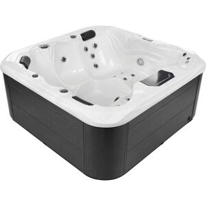 BELIANI Outdoor Spa Hot Tub 5 Seater White Acrylic Grey Aluminium Heating led Lastarria - Grey