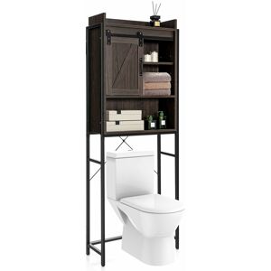 Costway - Over-The-Toilet Storage Cabinet Freestanding 4-Tier Bathroom Organizer Shelf