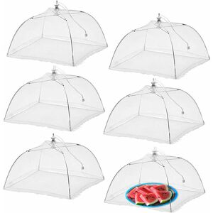 PESCE Pack of 6) Large and Tall 17x17 Pop-Up Mesh Food Covers Umbrella Tent for Outdoors, Screen Tents, Parties Picnics, BBQs, Reusable and Foldable