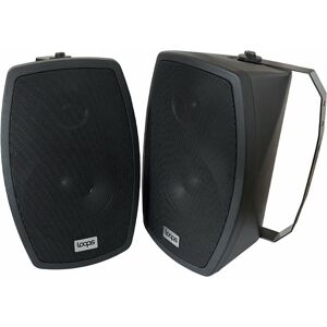 LOOPS Pair 6.5' Outdoor Rated Black Stereo Wall Speakers 140W 8 Ohm IP55 Weatherproof
