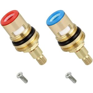 AOUGO Pcs Replacement Ceramic Cartridges Universal Ceramic Cartridges Brass Water Replacement Valves for Hot and Cold Household Bathroom Kitchen Faucet