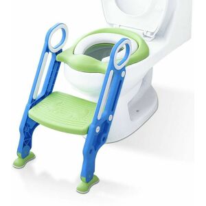 Hoopzi - Potty Trainer Childrens Toilet Seat Training Seat Potty Training with Ladder for Children 1-7 Years Mint Green