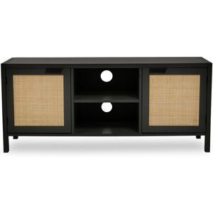 Premier Housewares - Sherman Black Rattan Media Unit