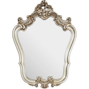 Premier Housewares Wall Mirror / Mirrors For Garden / Bathroom / Living Room With Carving Decorative Frame / Champagne Finish Wall Mounted Mirrors W75 x D9 x H102cm.