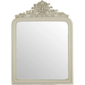 Premier Housewares Wall Mirror / Mirrors For Garden / Bathroom / Living Room With Carving Rectangular Frame / Cream Finish Wall Mounted Mirrors W80 x D6 x H110cm.