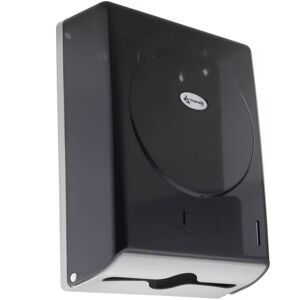 Paper hand towel dispenser compatible with C-fold and ZZ-fold in black color 274x103x373mm - Primematik