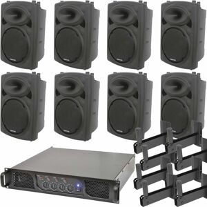 LOOPS Pro Bar Club Sound System 8x Loud Wall Speaker 4 Channel 1600W Music Player Kit