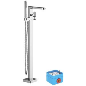 Ravak - cr 080.00 Free-Standing Bath Tub Mixer, 21L/Min + R-Box + Hose And Hand Shower Stick, Chrome (X070101)