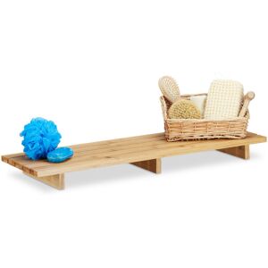 Bathtub Caddy Bamboo, Bath Storage Tray HxWxD: 6 x 70 x 22 cm, Modern Bathtub Bridge, Natural - Relaxdays