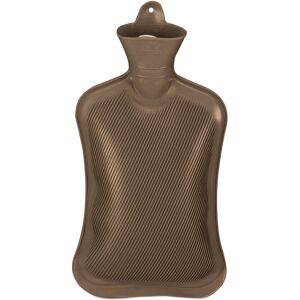 Hot Water Bottle, 2 Litre, without Cover, Children & Adults, Rubber, with screw cap, Pain Relief, Brown - Relaxdays