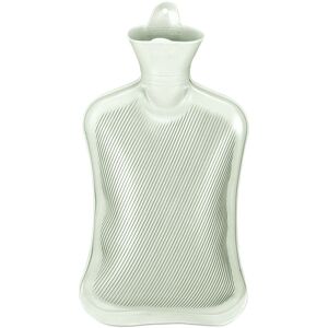 Hot Water Bottle, 2 Litre, without Cover, Children & Adults, Rubber, with screw cap, Pain Relief, Pastel Green - Relaxdays