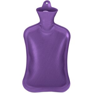 Relaxdays Hot Water Bottle, 2 Litre, without Cover, Children & Adults, Rubber, with screw cap, Pain Relief, Purple