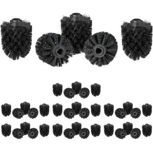 Set of 40 Toilet Brush Heads, 12mm Threads, Bathroom Accessories, Hygienic Replacements, HxØ: 9x8 cm, Black - Relaxdays