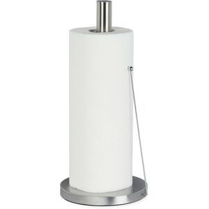 Relaxdays - Stainless Steel Paper Towel Holder, Designer Paper Roll Stand, Kitchen Accessory, HxD: 33 x 15 cm, Silver