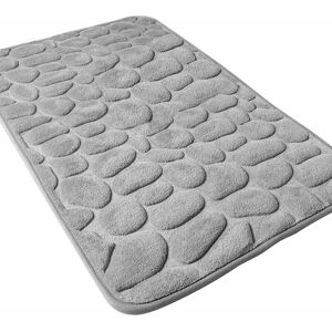 Non-Slip Memory Foam Bath Mat Rug, Absorbent Machine Washable Bathroom Mat, Shower Mat for Bathroom, 40 x 60cm, Gray - Rhafayre