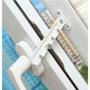 DENUOTOP Casement Window Restrictor, Baby Safety Lock, Anti-Pinch Lock, Window Ventilation Restrictor, Outward Opening for upvc Window, Wood and Aluminum,