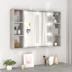 Mirror Cabinet with led Concrete Grey 76x15x55 cm - Royalton