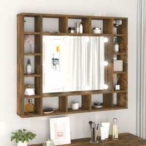 Mirror Cabinet with led Smoked Oak 91x15x76.5 cm - Royalton