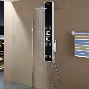 BERKFIELD HOME Royalton Shower Panel Unit Glass 18x42.1x120 cm Black