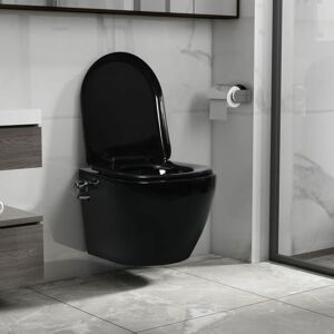 BERKFIELD HOME Royalton Wall Hung Rimless Toilet with Bidet Function Ceramic Black