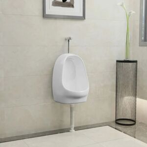 BERKFIELD HOME Royalton Wall Hung Urinal with Flush Valve Ceramic White