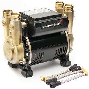 SALAMANDER PUMPS Salamander ctforce 15PT 1.5 Bar Brass Twin Impeller Shower Pump & Hoses