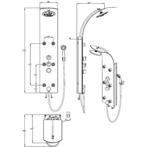 BERKFIELD HOME SCHÜTTE Glass Shower Panel with Thermostatic Mixer lanzarote Black