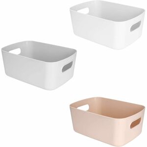 LANGRAY Shower caddies Plastic Storage Basket with Handles, Small Lightweight Storage Box Organizer Tray for Bathroom, Kitchen, Children's Room, Cosmetics,