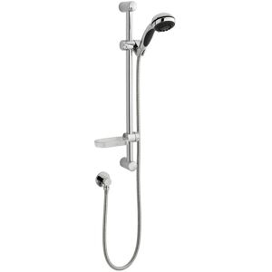 CLIFTON SHOWER ACCESSORIES Shower Flow Slide Rail Kit With Soap Tray - 3 Mode Multi-Function Handset, Hose + Fixing Unit