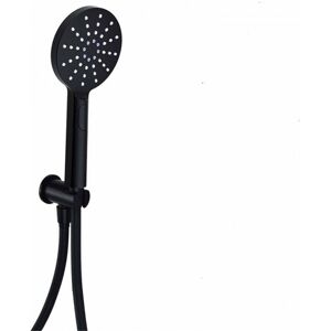 CLIFTON SHOWER ACCESSORIES Shower Round Outlet Elbow With Wall Bracket And Shower Handset - Matt Black - (sea)