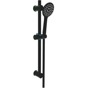 CLIFTON SHOWER ACCESSORIES Shower Round Slide Rail Kit - Matt Black (sea) - Includes Shower Head, Hose And Fixing Unit